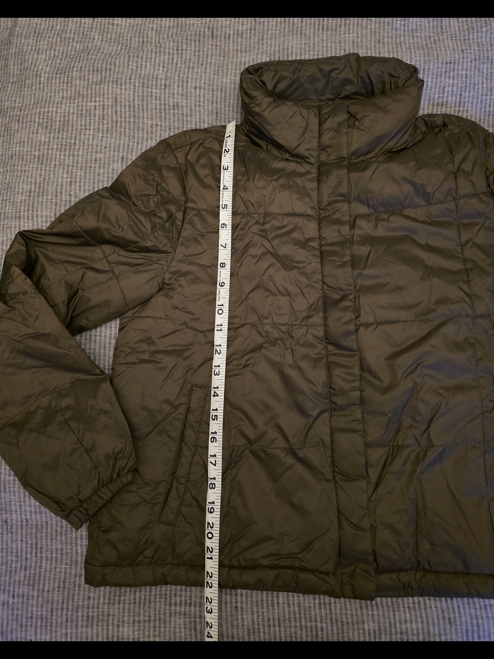 Madewell Travel Buddy Olive Green Quilted Packable Puffer Jacket M - Picture 5 of 10